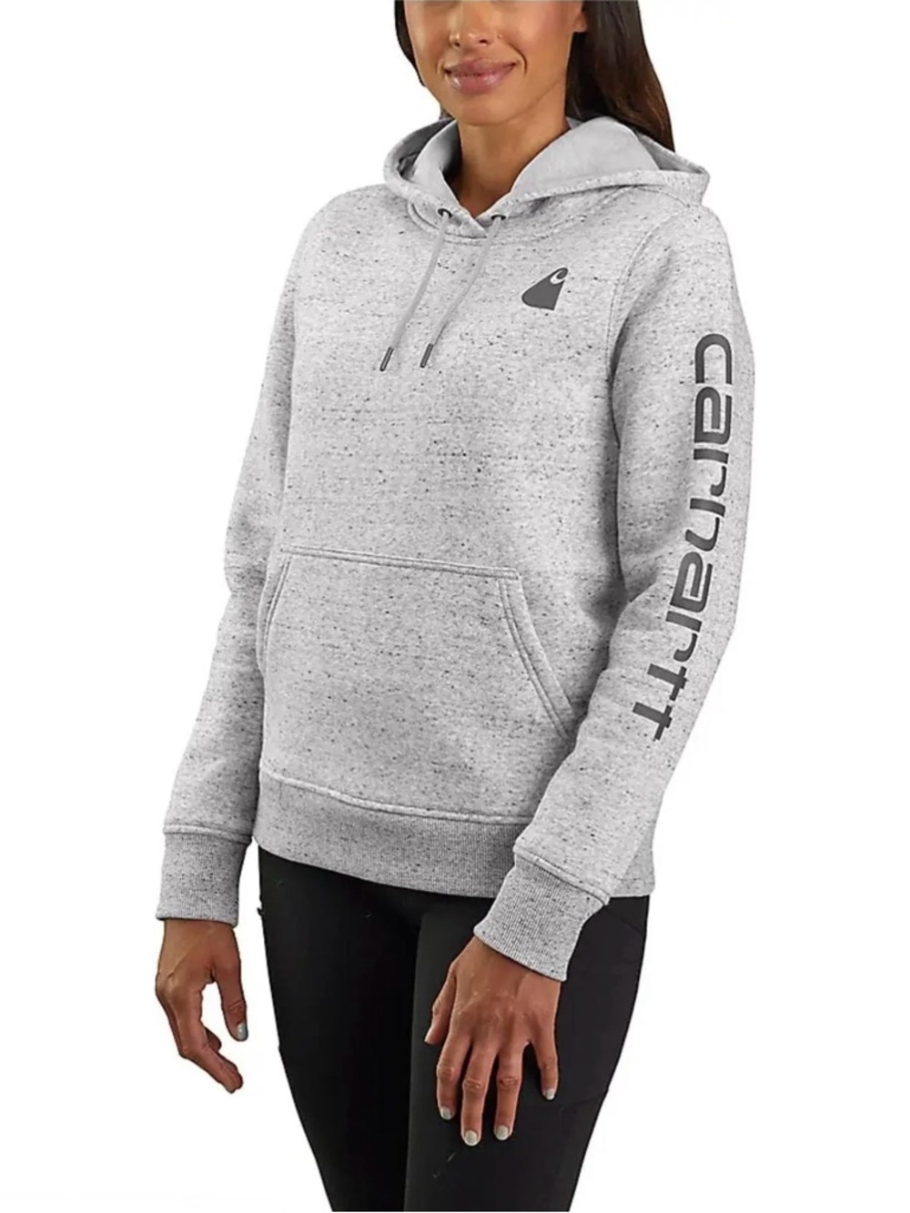 Carhartt Iconic Clarksburg Logo Sweatshirt in Asphalt Heather Nep, Sz. L